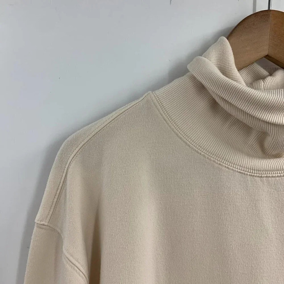 Athleta Women's Balance Cinch Turtleneck Sweatshirt in Chantilly Cream Size S - Picture 3 of 11